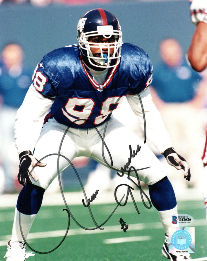 Jessie Armstead Signed New York Giants 8x10 Photo - Beckett-Powers Sports Memorabilia