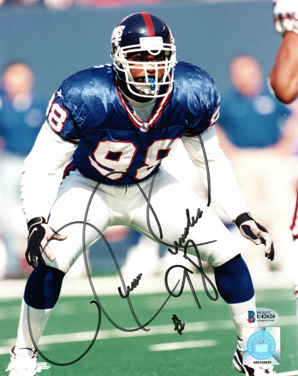 Jessie Armstead Autographed New York Giants 8x10 Photo Beckett Authenticated-Powers Sports Memorabilia