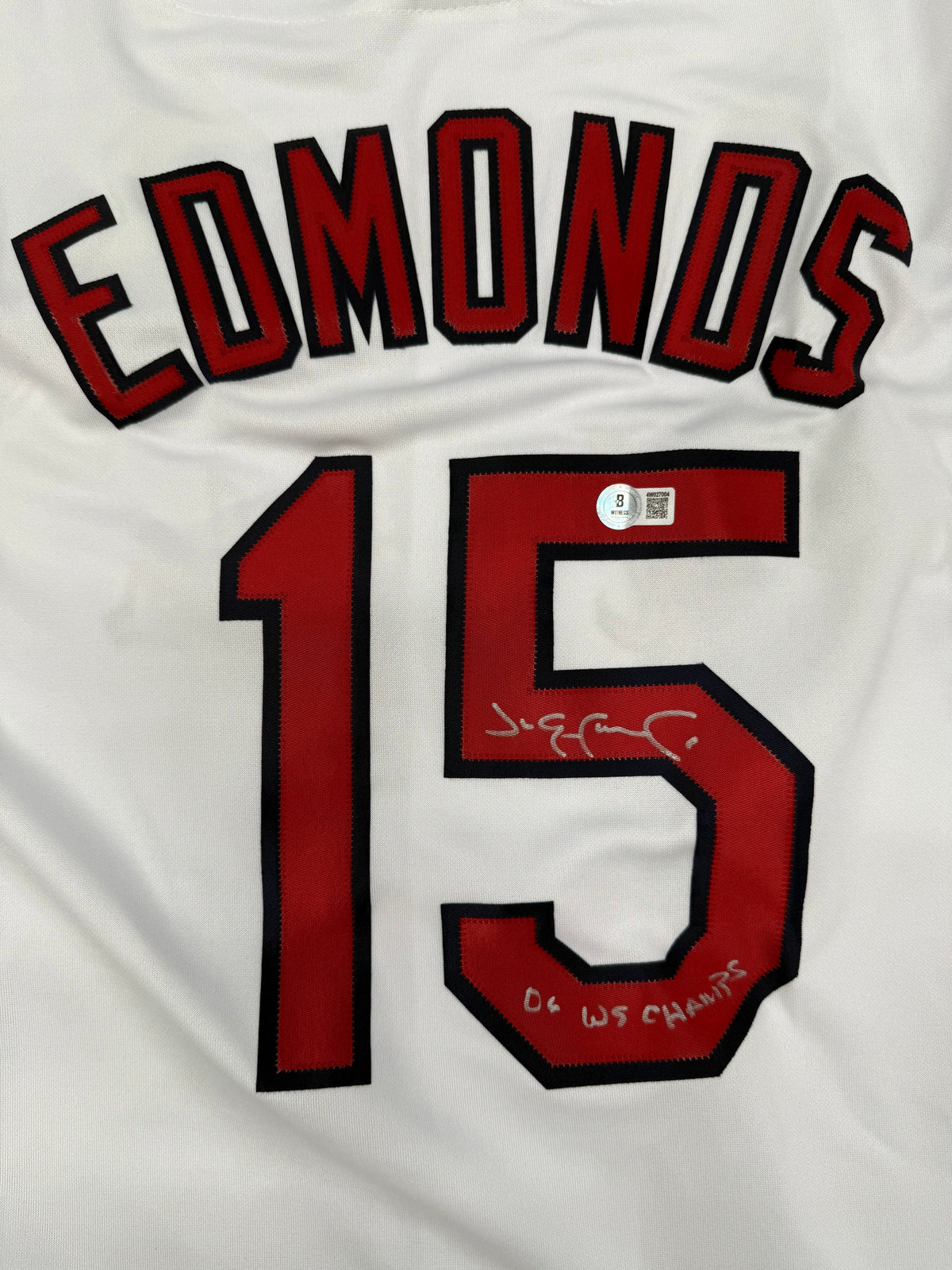 Jim Edmonds Autographed St Louis Signed 2006 World Series Majestic Baseball Jersey Beckett COA-Powers Sports Memorabilia