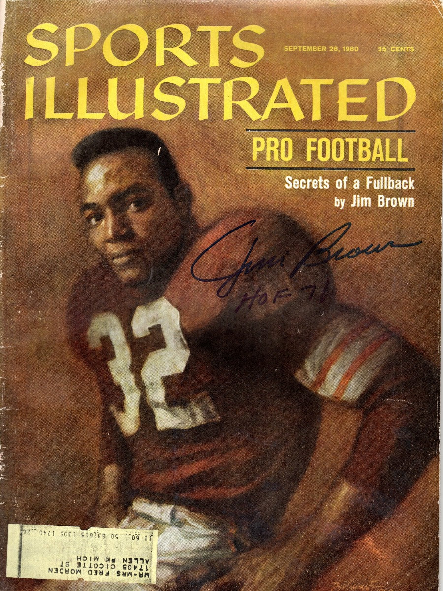 Jim Brown Autographed Cleveland Browns Sports Illustrated 9/26/60 W/ HOF 71 JSA Witnessed WP085686-Powers Sports Memorabilia