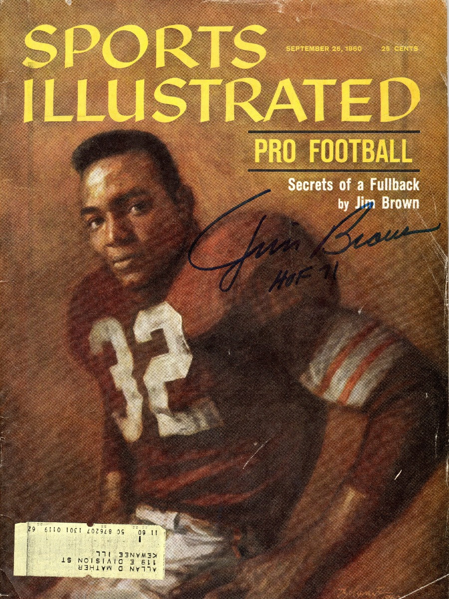Jim Brown Autographed Cleveland Browns Sports Illustrated 9/26/60 W/ HOF 71 JSA Witnessed WP085688-Powers Sports Memorabilia