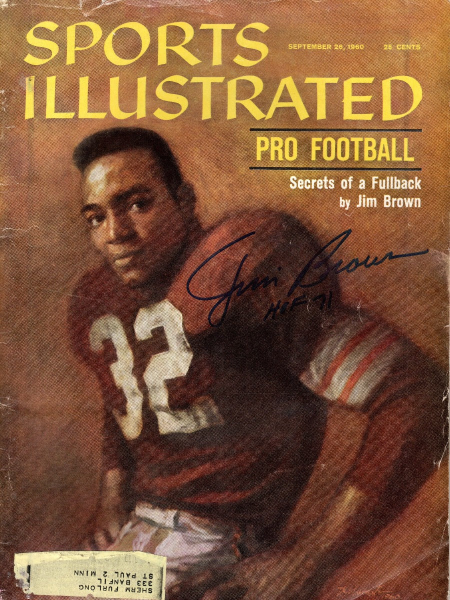 Jim Brown Autographed Cleveland Browns Sports Illustrated 9/26/60 W/ HOF 71 JSA Witnessed WP085689-Powers Sports Memorabilia