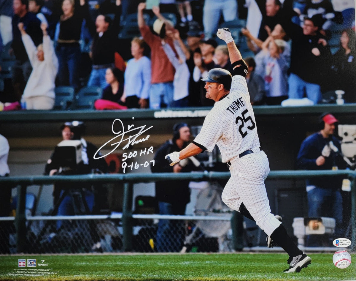 Jim Thome Autographed Chicago White Sox 500th Home Run 16x20 Photo W/ 500 HR 9-16-07 Beckett Witnessed-Powers Sports Memorabilia