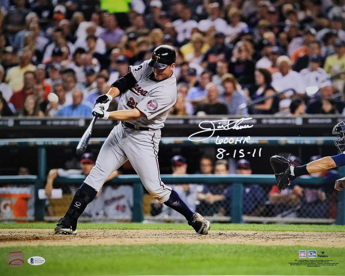 Jim Thome Signed Minnesota Twins 600th Home Run 16x20 Photo W/ 600 HR 8-15-11 - Beckett-Powers Sports Memorabilia