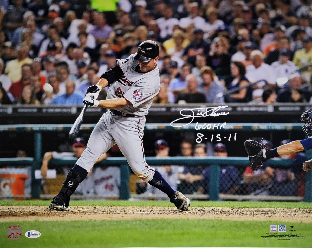 Jim Thome Autographed Minnesota Twins 600th Home Run 16x20 Photo W/ 600 HR 8-15-11 Beckett Witnessed-Powers Sports Memorabilia