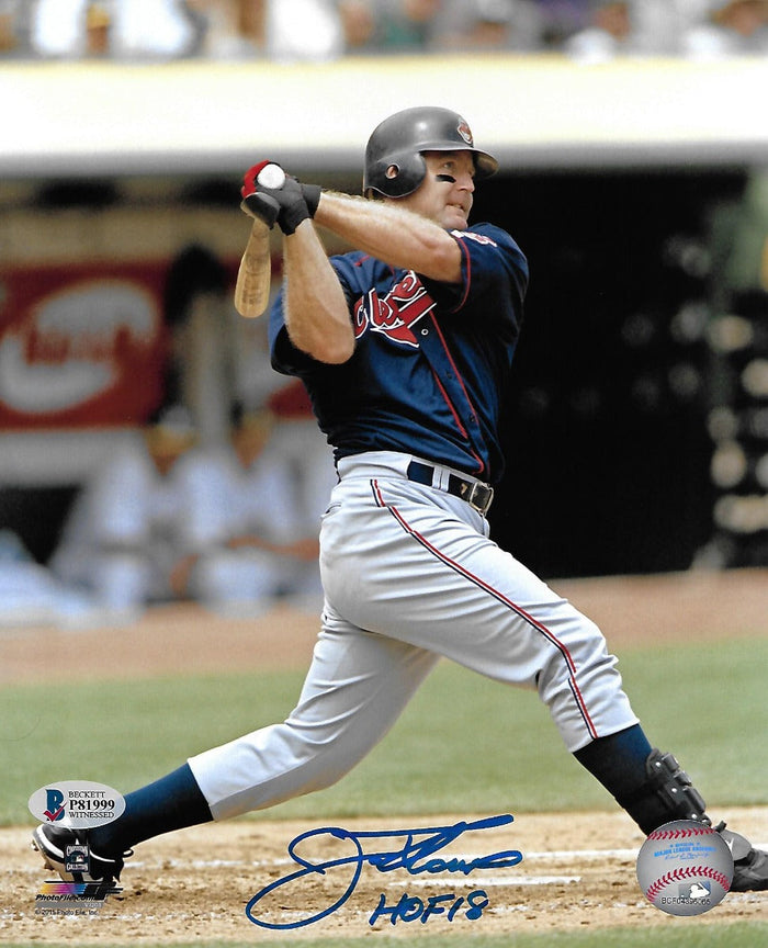 Jim Thome Signed Cleveland Indians 8x10 W/ HOF 18 Beckett Witnessed #1-Powers Sports Memorabilia
