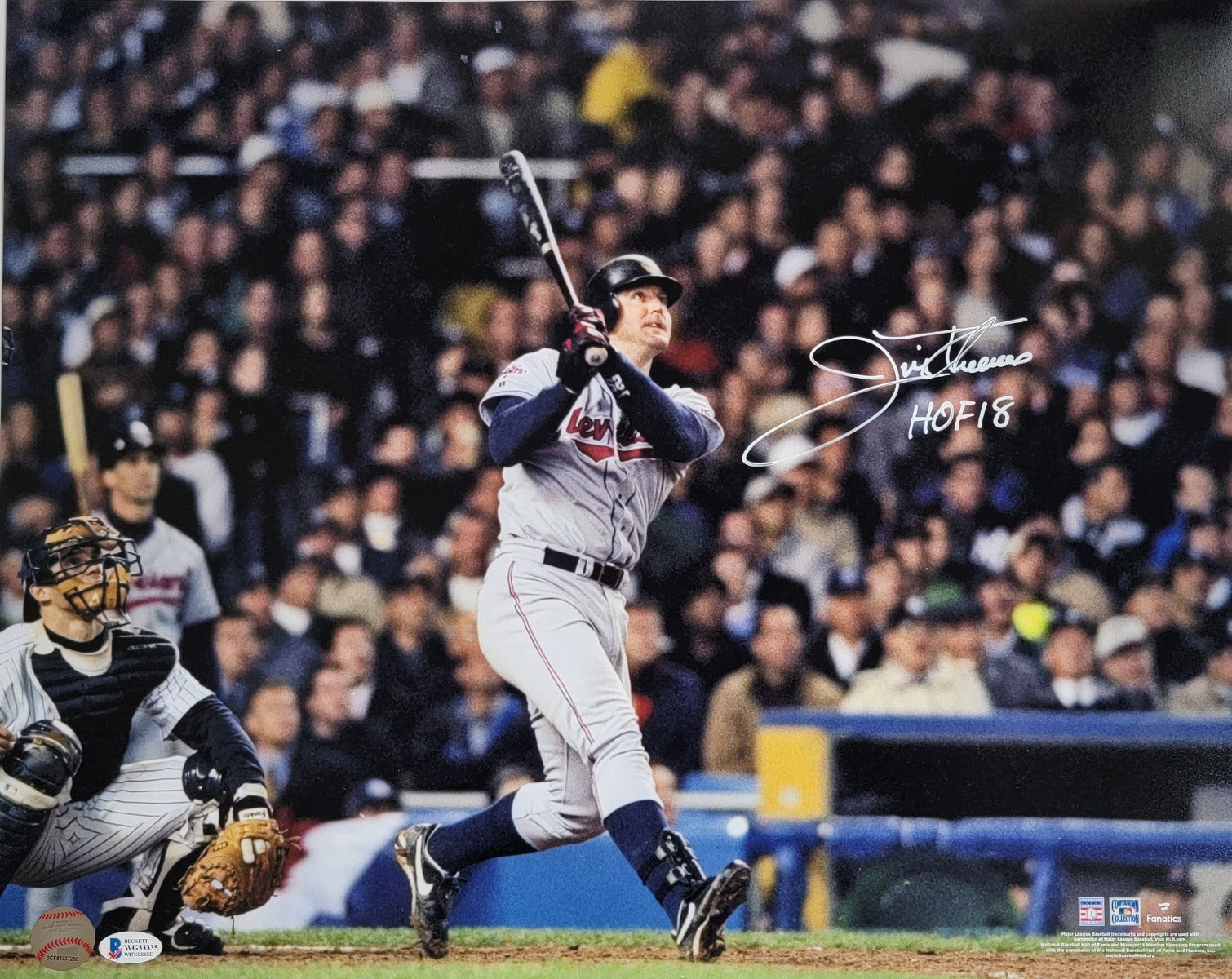Jim Thome Signed Cleveland Indians 16x20 Photo W/ HOF 18 - Beckett-Powers Sports Memorabilia