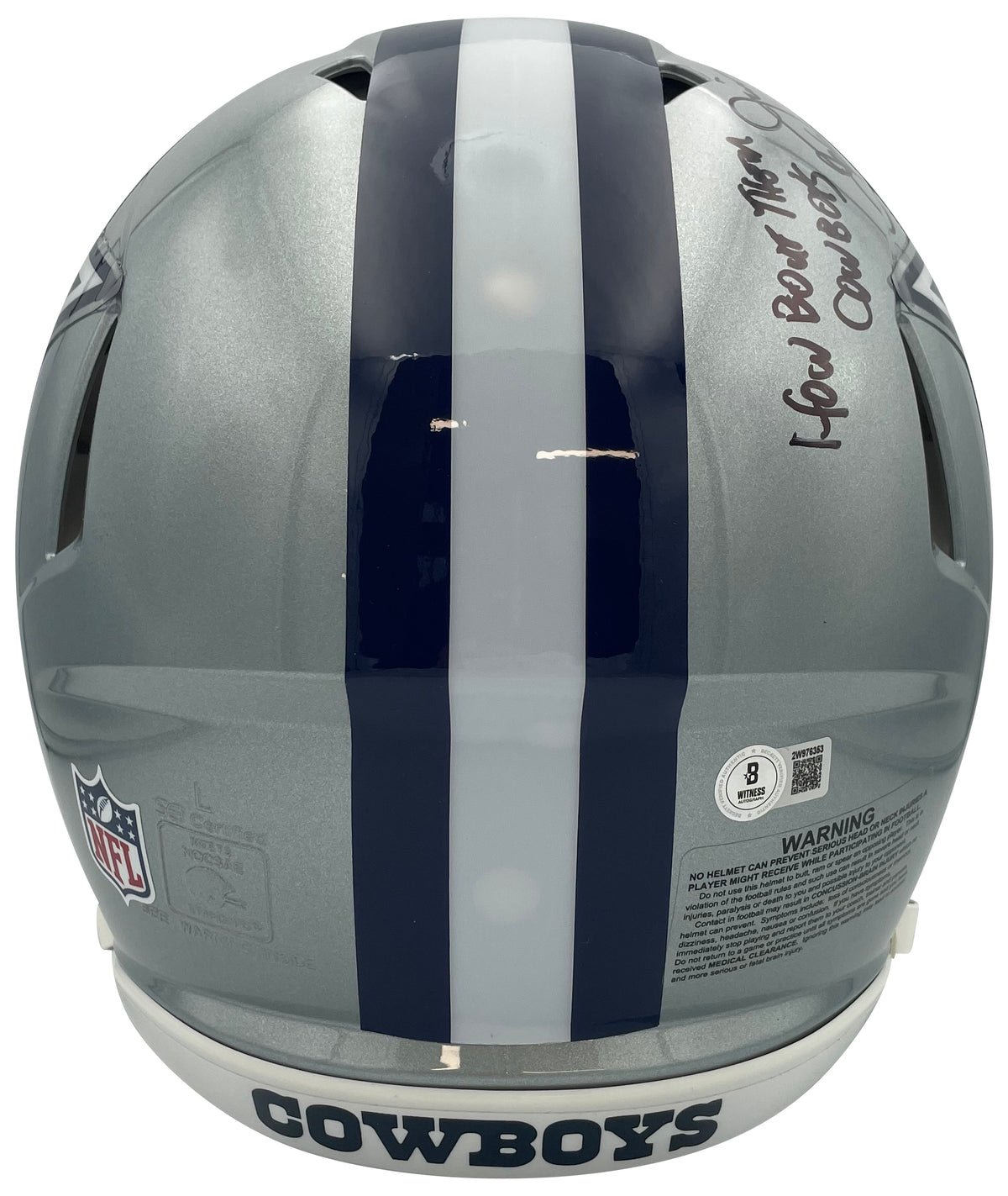 Jimmy Johnson Autographed Dallas Cowboys Signed Full Size Authentic Football Helmet HOW BOUT THEM COWBOYS Beckett COA-Powers Sports Memorabilia