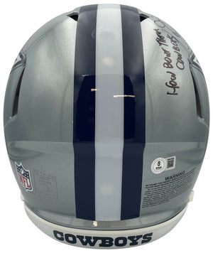 Jimmy Johnson Autographed Dallas Cowboys Signed Full Size Authentic Football Helmet HOW BOUT THEM COWBOYS Beckett COA-Powers Sports Memorabilia
