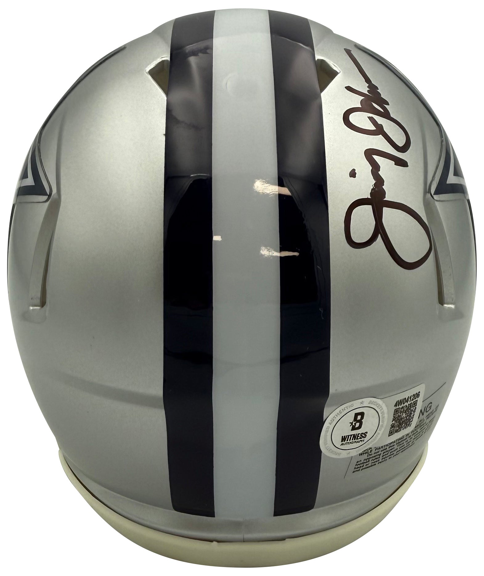 Jimmy Johnson Autographed Dallas Cowboys Signed Football Mini Helmet Beckett COA-Powers Sports Memorabilia
