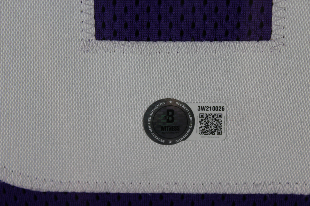 J.J. McCarthy Autographed Custom Pro Style Purple Signed Football Framed Jersey Beckett COA JJ-Powers Sports Memorabilia