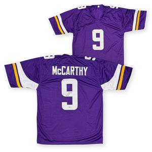 J.J. McCarthy Autographed Custom Pro Style Purple Signed Football Jersey Beckett COA-Powers Sports Memorabilia