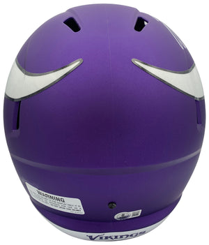 JJ McCarthy Autographed Minnesota Vikings Signed Full Sized Replica Football Helmet Beckett COA-Powers Sports Memorabilia