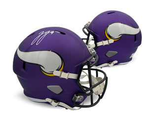 JJ McCarthy Autographed Minnesota Vikings Signed Full Sized Replica Football Helmet Beckett COA-Powers Sports Memorabilia