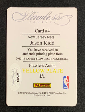 Jason Kidd 2013 Panini Flawless Signed Basketball Card Printing Plate Auto JSA COA 1/1