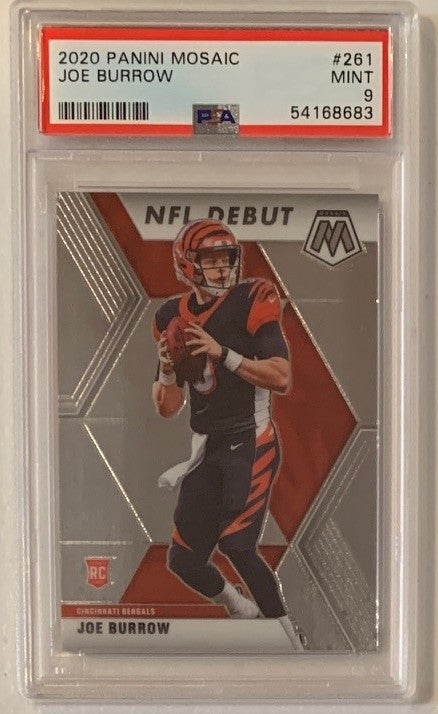 Joe Burrow 2020 Panini Mosaic Football Rookie Card RC #261 Graded PSA 9-Powers Sports Memorabilia