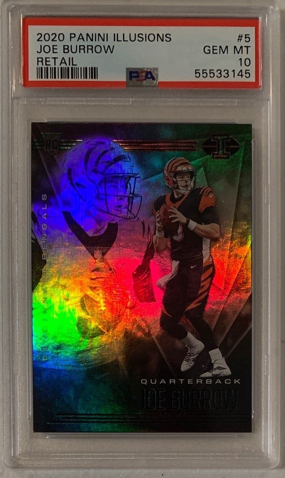 Joe Burrow 2020 Panini Illusions Football Rookie Card RC #5 Graded PSA 10-Powers Sports Memorabilia