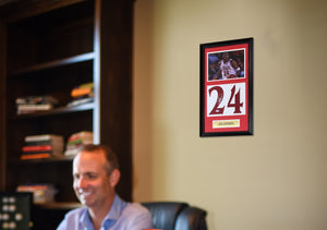 Joe Johnson Autographed Arkansas Razorbacks Signed Basketball Jersey Number 14x26 Framed Photo Display PSA DNA COA-Powers Sports Memorabilia