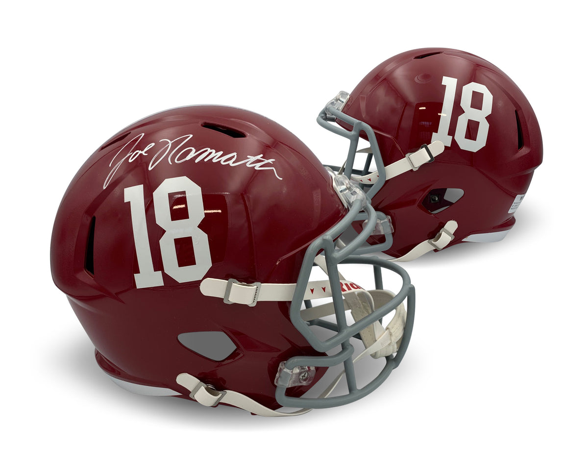 Joe Namath Autographed Alabama Crimson Tide Signed Football Full Sized Replica Helmet Beckett COA-Powers Sports Memorabilia