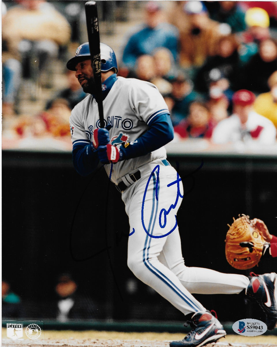 Joe Carter Autographed Toronto Blue Jays 8x10 Photo Beckett Authenticated-Powers Sports Memorabilia