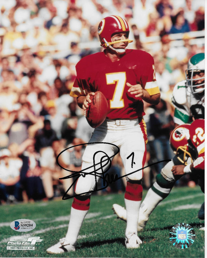 Joe Theismann Signed Washington 8x10 Photo Beckett Authenticated #2-Powers Sports Memorabilia