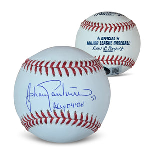 Johan Santana Autographed MLB Signed Baseball AL CY 04 06 Beckett COA With UV Display Case-Powers Sports Memorabilia