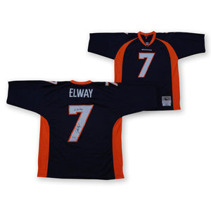 John Elway Autographed Denver Broncos Signed Mitchell & Ness Football Jersey 2 x SB CHAMP Beckett COA-Powers Sports Memorabilia