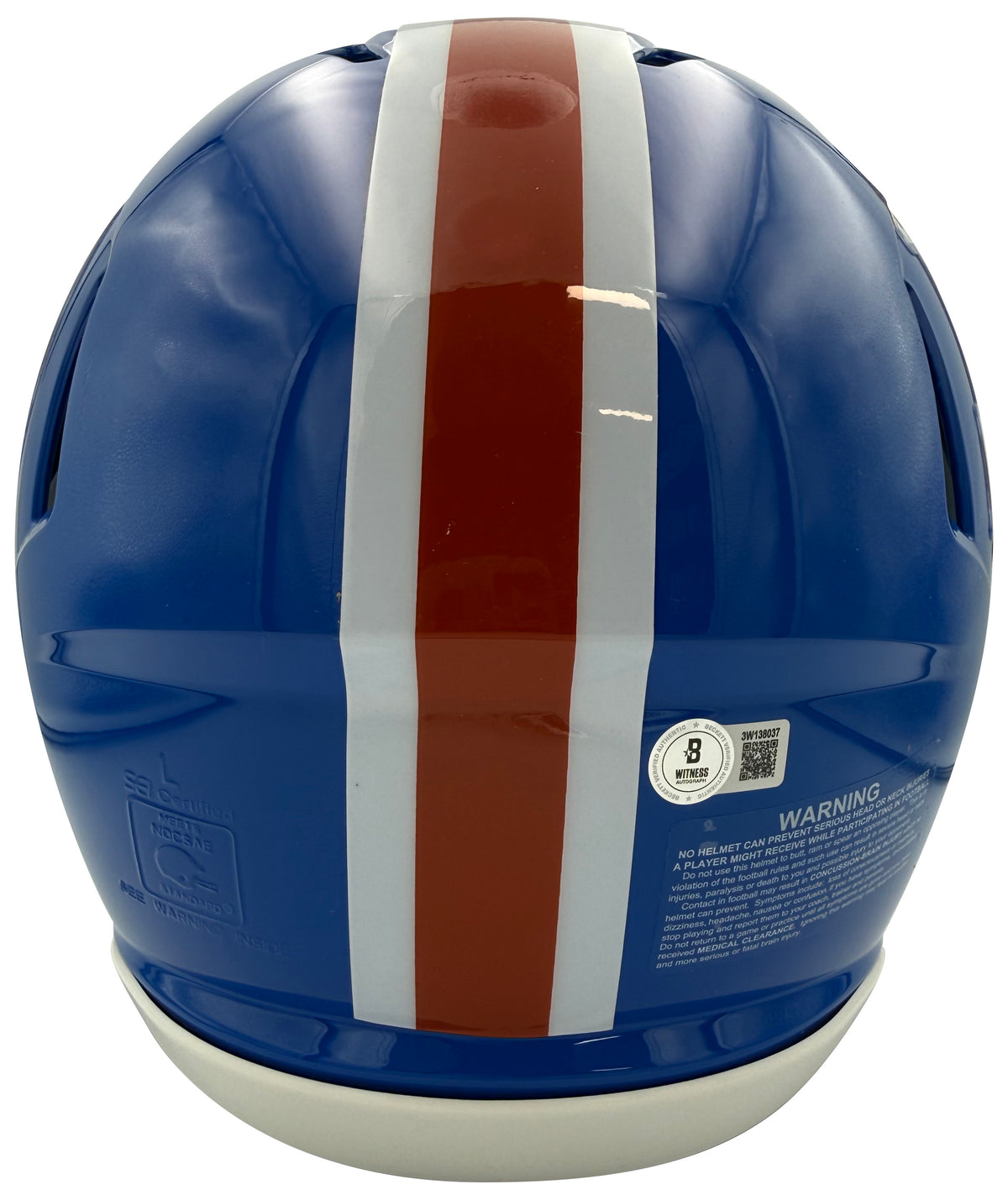 John Elway Autographed Denver Broncos Signed Authentic Throwback Football Full Size Helmet Beckett Witness Authenticated COA-Powers Sports Memorabilia