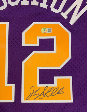 John Stockton Autographed Utah Jazz Mitchell & Ness Purple Swingman Throwback Signed Basketball Jersey Beckett COA XL-Powers Sports Memorabilia
