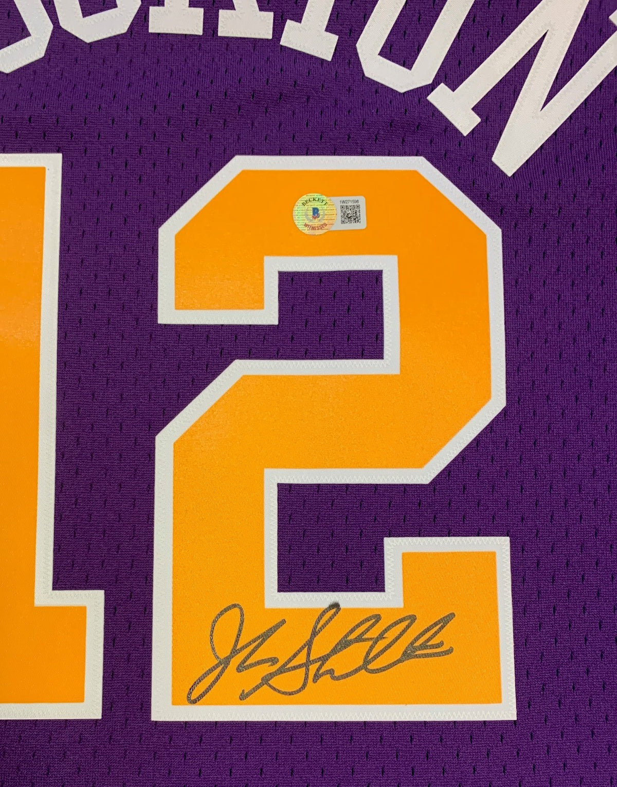 John Stockton Autographed Utah Jazz Mitchell &amp; Ness Purple Swingman Throwback Signed Basketball Jersey Beckett COA XL-Powers Sports Memorabilia