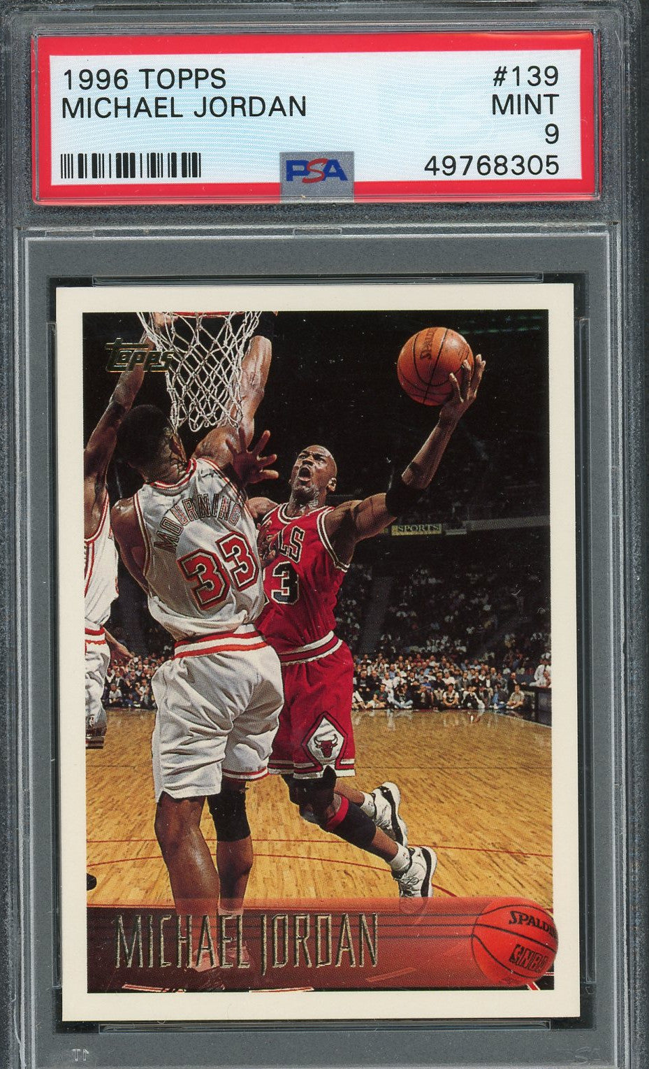 Michael Jordan 1996 Topps Basketball Card #139 Graded PSA 9 MINT-Powers Sports Memorabilia