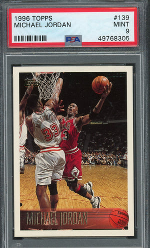 Michael Jordan 1996 Topps Basketball Card #139 Graded PSA 9 MINT-Powers Sports Memorabilia
