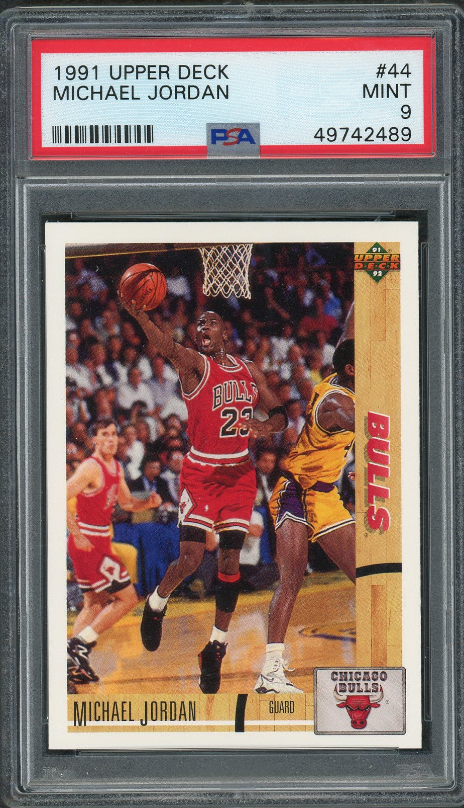 Michael Jordan 1991 Upper Deck Basketball Card #44 Graded PSA 9 MINT-Powers Sports Memorabilia
