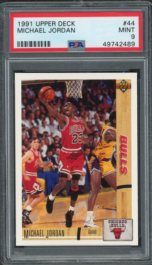 Michael Jordan 1991 Upper Deck Basketball Card #44 Graded PSA 9 MINT-Powers Sports Memorabilia