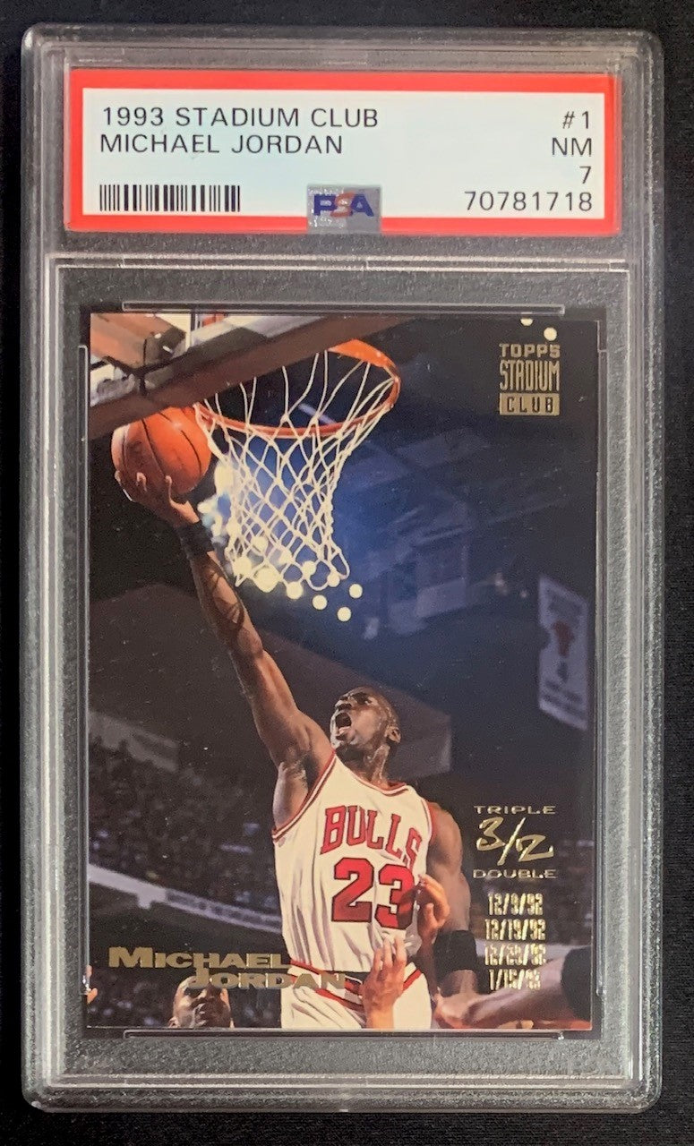 Michael Jordan 1993 Topps Stadium Club Basketball Card #1 Graded PSA 7-Powers Sports Memorabilia