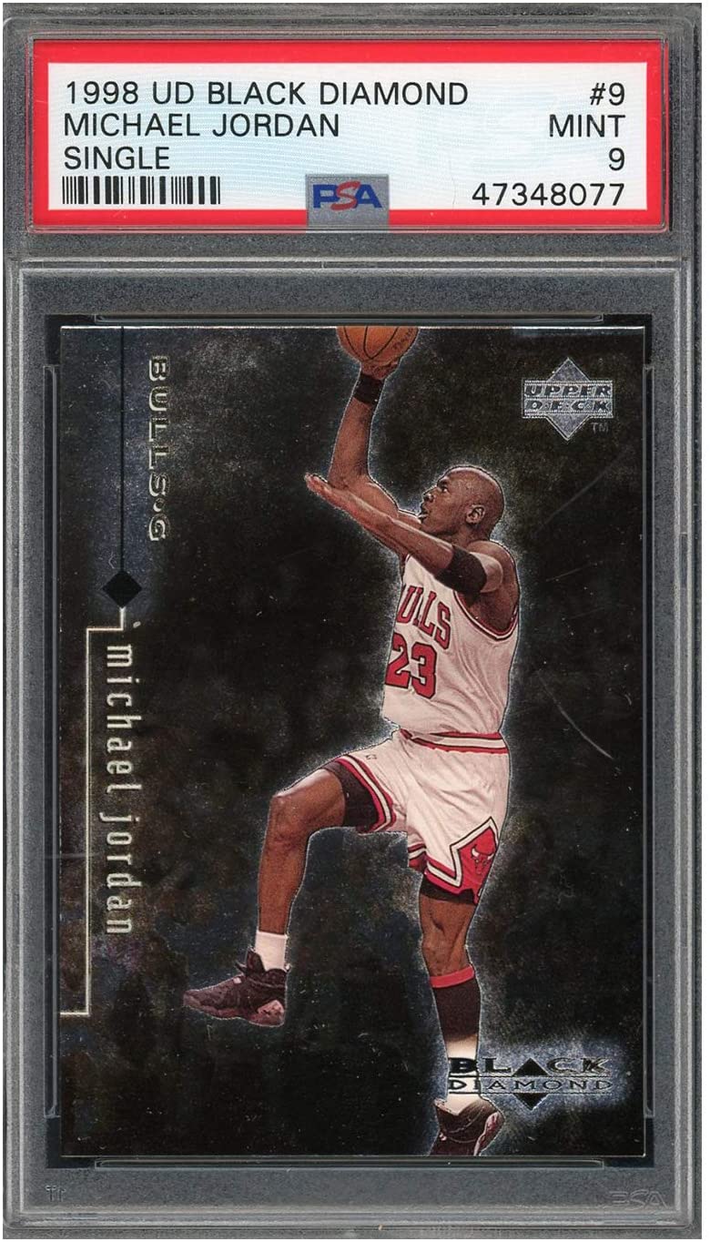 Michael Jordan 1998 Upper Deck Black Diamond Basketball Card #9 Graded PSA 9 MINT-Powers Sports Memorabilia