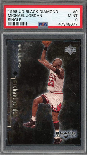 Michael Jordan 1998 Upper Deck Black Diamond Basketball Card #9 Graded PSA 9 MINT-Powers Sports Memorabilia