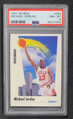 Michael Jordan 1991 Skybox Basketball Card #583 Graded PSA 8-Powers Sports Memorabilia