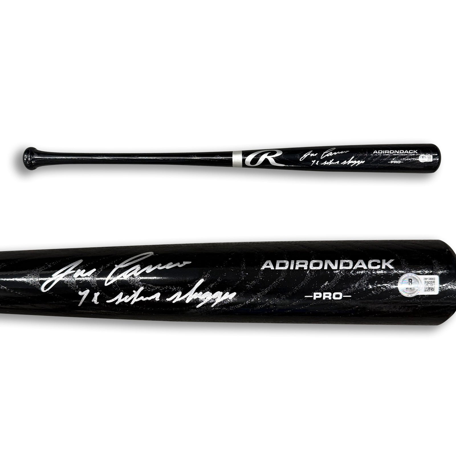 Jose Canseco Autographed Oakland Athletics 34" Signed Black Baseball Bat 4 x Silver Slugger Beckett Witness Authenticated COA-Powers Sports Memorabilia