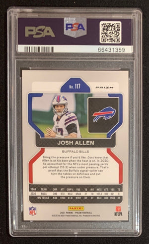 Josh Allen 2021 Panini Red White Blue Prizm Football Card #117 Graded PSA 10-Powers Sports Memorabilia