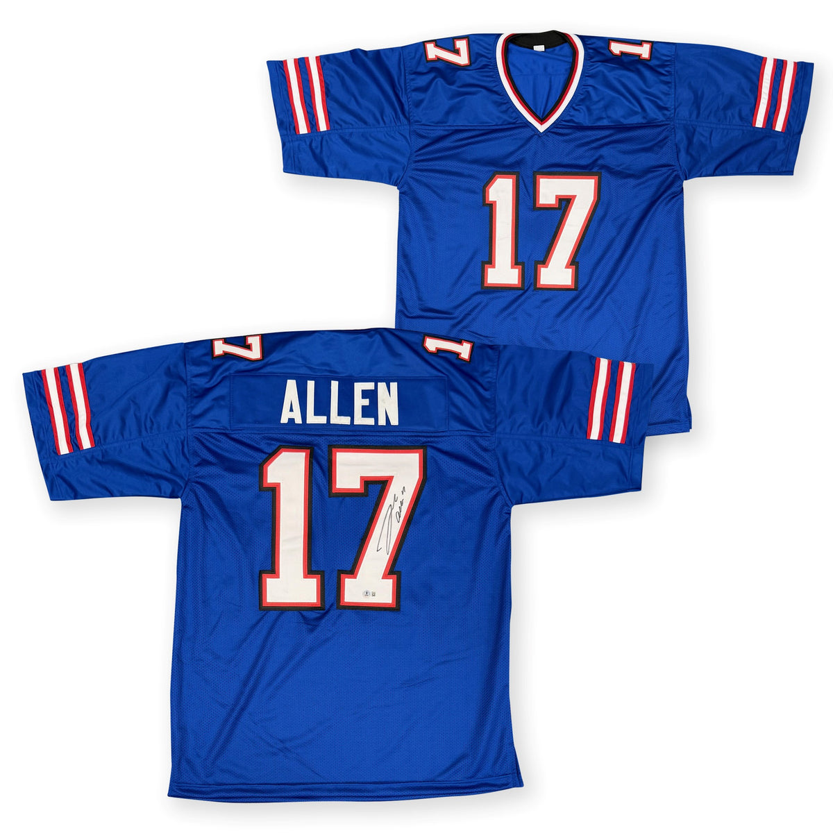 Josh Allen Autographed Custom Pro Style Signed Blue Football Jersey Beckett COA-Powers Sports Memorabilia