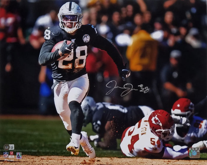 Josh Jacobs Signed Las Vegas Oakland Raiders 16x20 Beckett Witnessed #2-Powers Sports Memorabilia