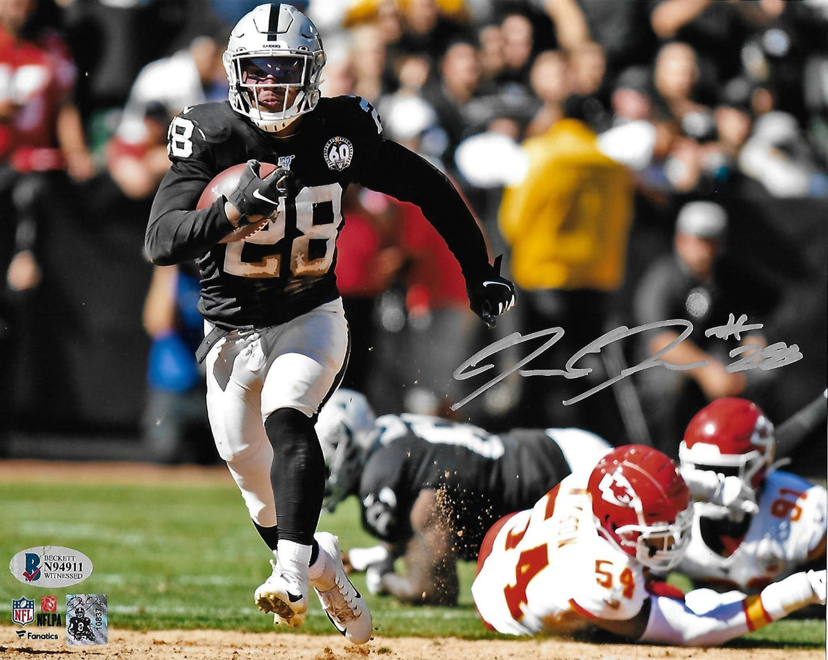 Josh Jacobs Autographed Las Vegas Oakland Raiders 8x10 Beckett Witnessed #2-Powers Sports Memorabilia