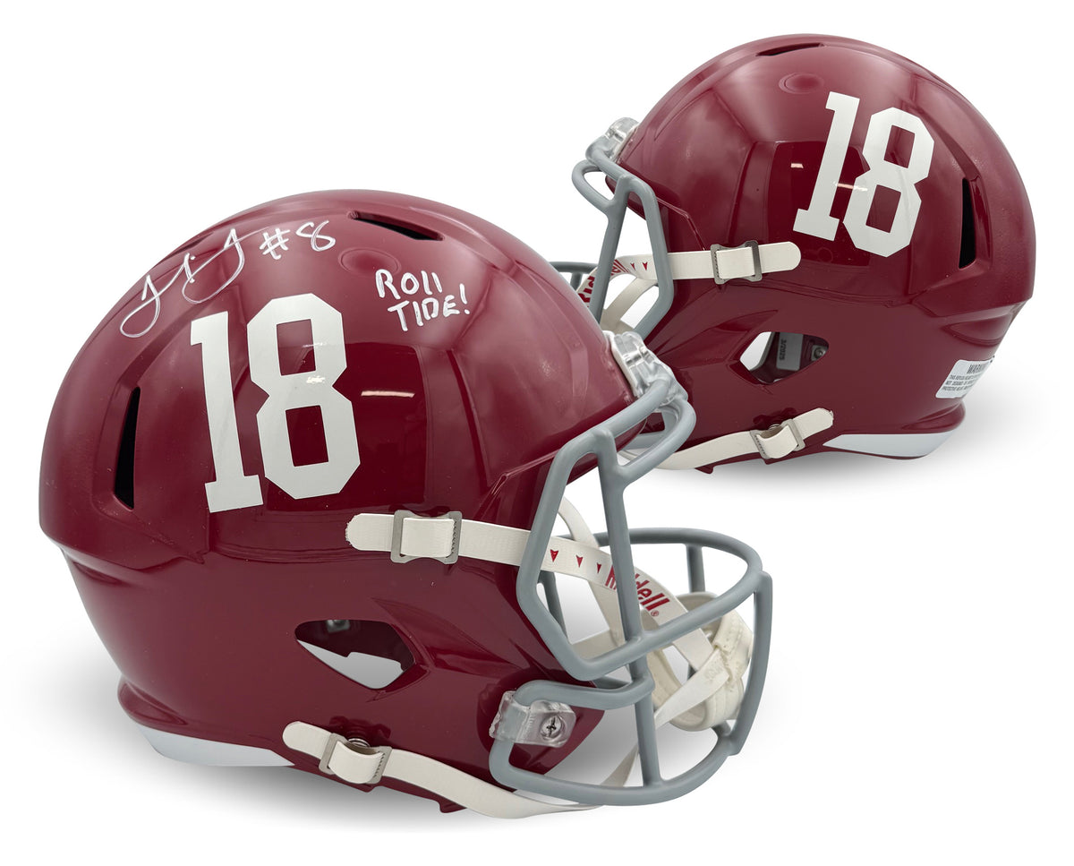 Julio Jones Autographed Alabama Crimson Tide Signed Football Full Size Replica Helmet ROLL TIDE Beckett COA-Powers Sports Memorabilia