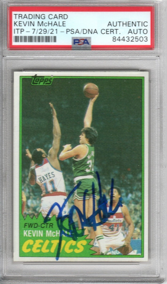 Kevin McHale Autographed Boston Celtics Encapsulated 1981 Topps Rookie Card #75 PSA AUTHENTIC AUTO-Powers Sports Memorabilia