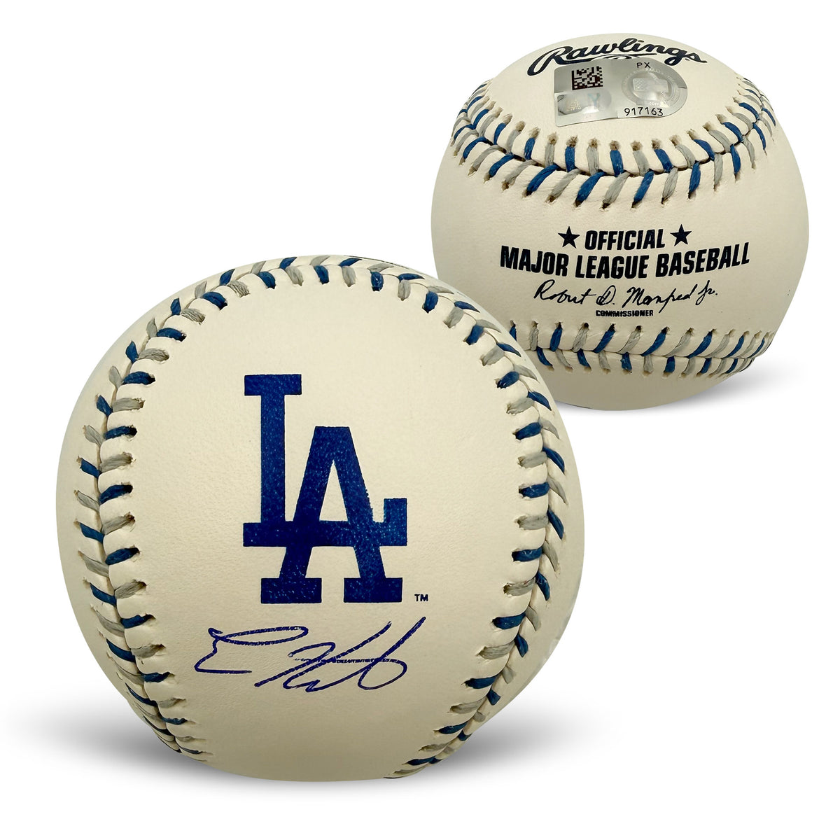 Enrique Kike Hernandez Autographed Los Angeles Dodgers Logo Signed Baseball MLB Authenticated With UV Display Case-Powers Sports Memorabilia