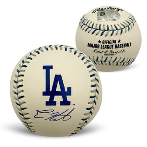 Enrique Kike Hernandez Autographed Los Angeles Dodgers Logo Signed Baseball MLB Authenticated With UV Display Case-Powers Sports Memorabilia