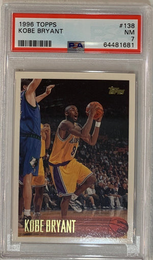 Kobe Bryant 1996 Topps Basketball Rookie Card RC #138 Graded PSA 7-Powers Sports Memorabilia