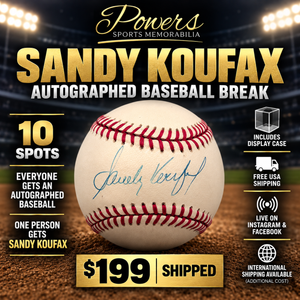 Sandy Koufax Signed Baseball Chase Break – 10 Spots