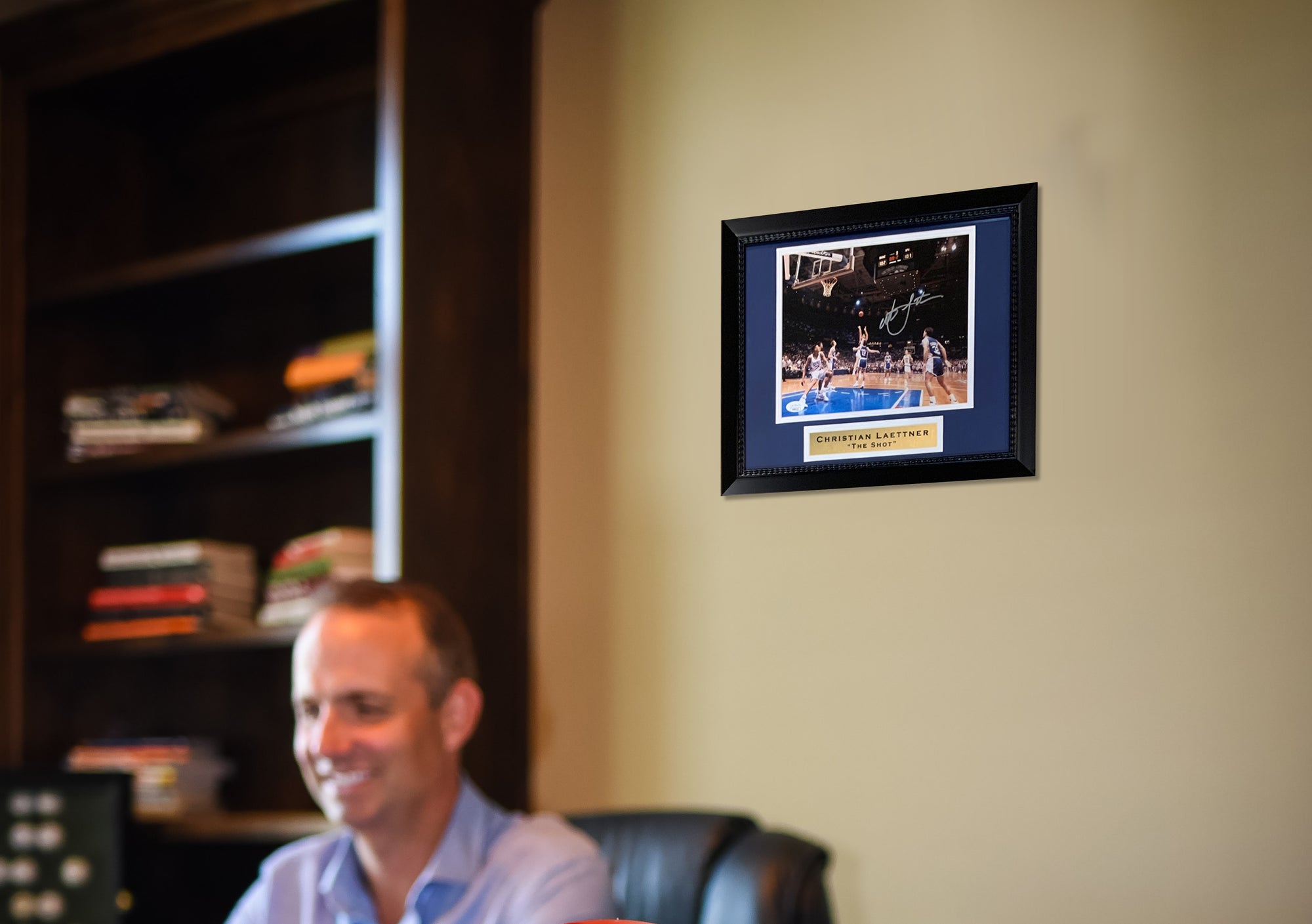 Christian Laettner Autographed Duke Blue Devils Signed THE SHOT Basketball Framed 8x10 Photo JSA COA 2-Powers Sports Memorabilia